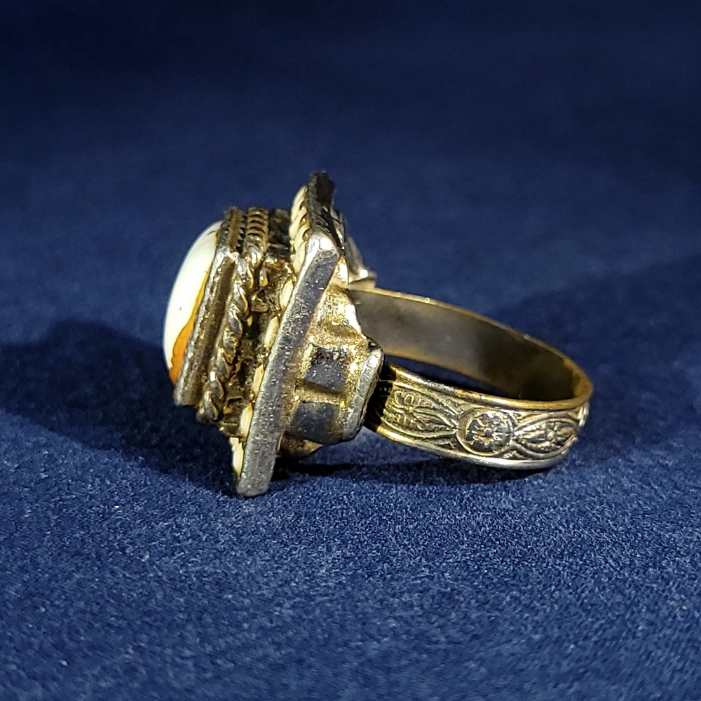 Vintage Square Multi Stone Adjustable Ring - image 5